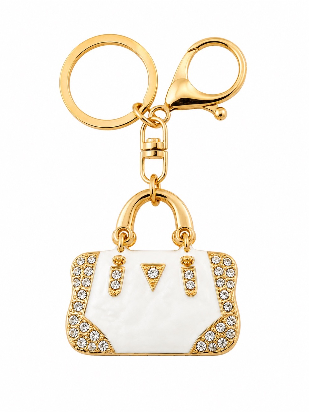 White Purse Bag Charm Keychain Handbag Charm - Picture 2 of 10